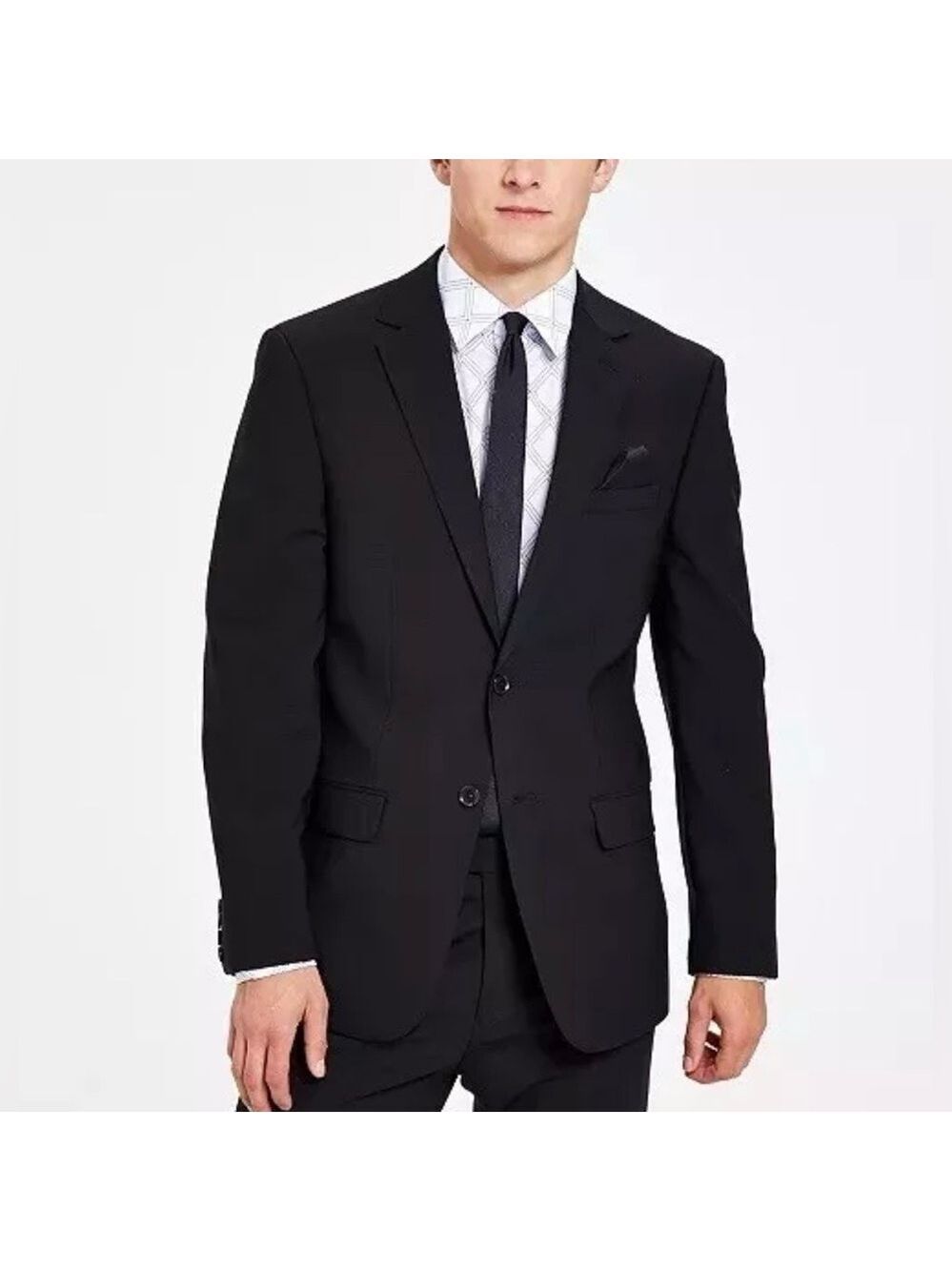 Bar III Men's Slim Fit Wool Suit Jacket Blazer Sport Coat Black 40 Short - NWT